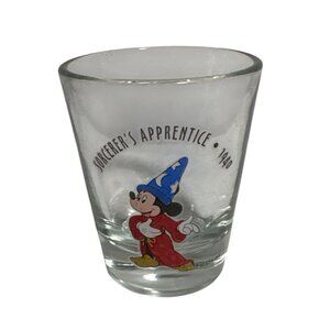 Mickey Mouse Sorcerers Apprentice Shot Glass Disney Collector 2.5" Tall  Clear